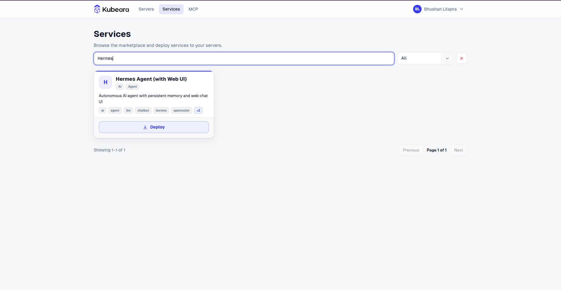 Hermes Agent (with Web UI) auf Kubeara