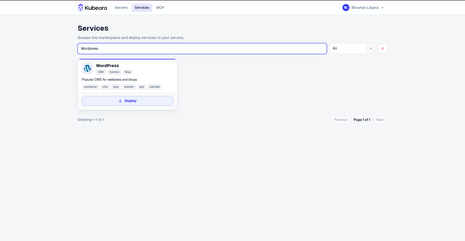 WordPress auf Kubeara